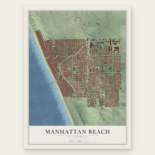 Manhattan Beach, California map print, the full design
