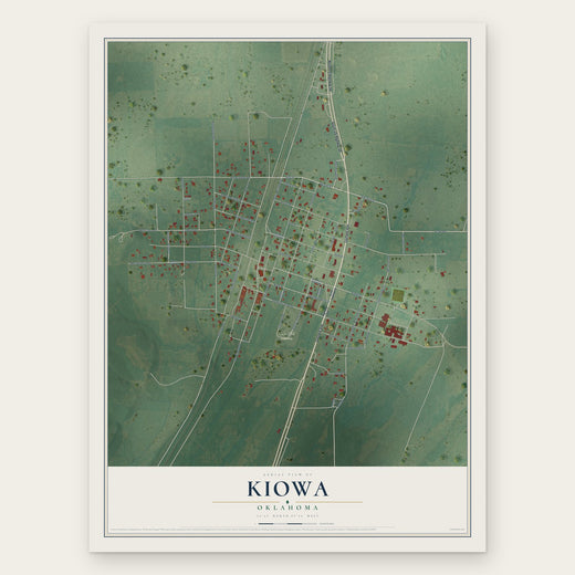 Kiowa, Oklahoma map print, the full design