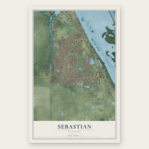 Sebastian, Florida map print, the full design