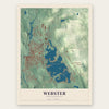 Webster, Massachusetts map print, the full design