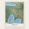 Douglas, North Dakota map print, the full design