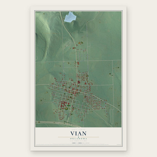 Vian, Oklahoma map print, the full design