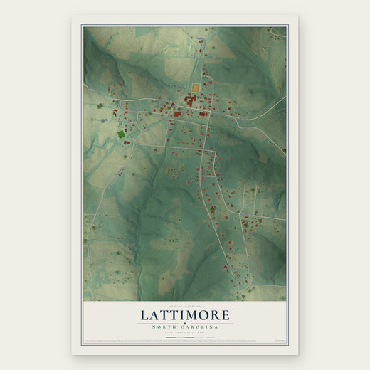 Lattimore, North Carolina map print, the full design