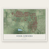 Four Corners, Texas map print, the full design