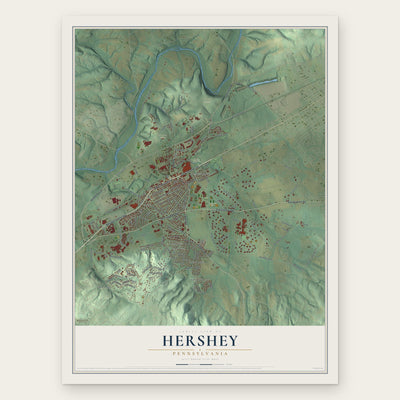 Hershey, Pennsylvania map print, the full design