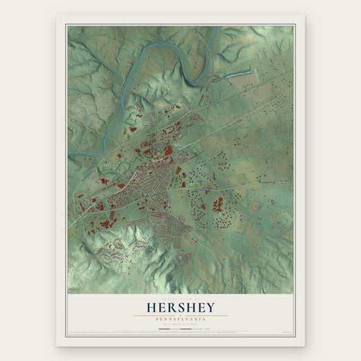 Hershey, Pennsylvania map print, the full design