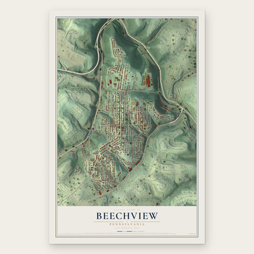 Beechview, Pennsylvania map print, the full design
