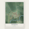 Iroquois, Illinois map print, the full design