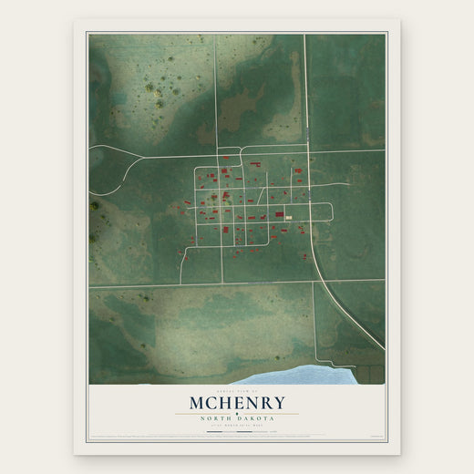 McHenry, North Dakota map print, the full design