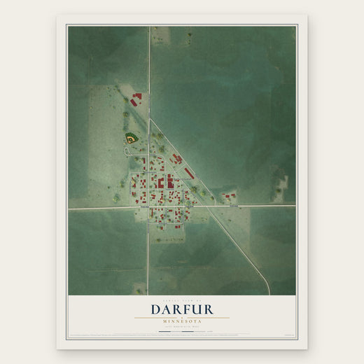 Darfur, Minnesota map print, the full design