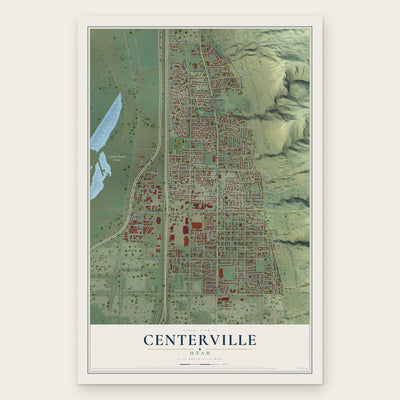 Centerville, Utah map print, the full design