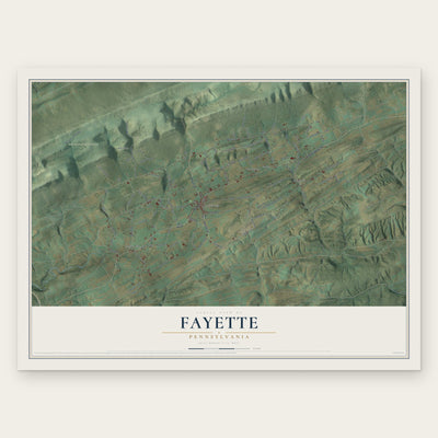Fayette, Pennsylvania map print, the full design