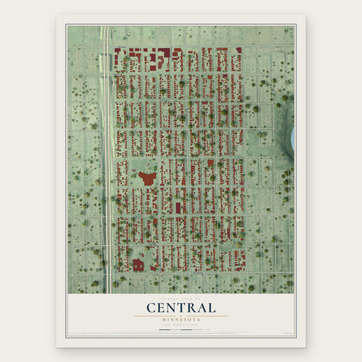 Central, Minnesota map print, the full design