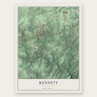 Kennett, Pennsylvania map print, the full design