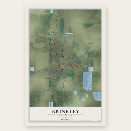 Brinkley, Arkansas map print, the full design