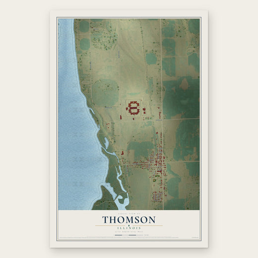 Thomson, Illinois map print, the full design