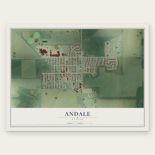 Andale, Kansas map print, the full design