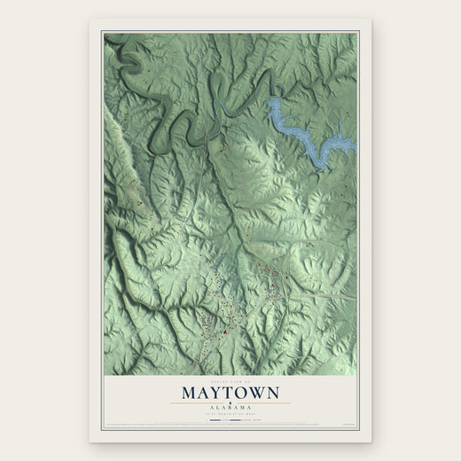 Maytown, Alabama map print, the full design