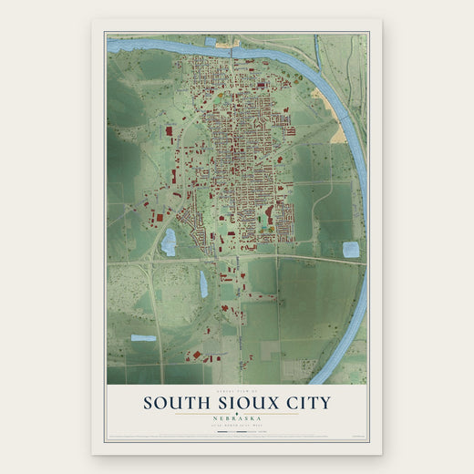 South Sioux City, Nebraska map print, the full design