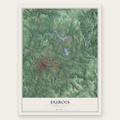 DuBois, Pennsylvania map print, the full design
