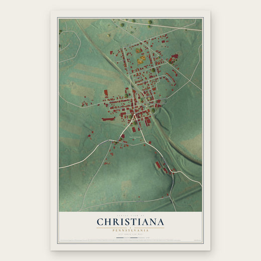 Christiana, Pennsylvania map print, the full design