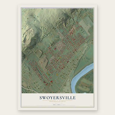 Swoyersville, Pennsylvania map print, the full design