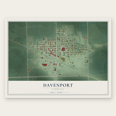 Davenport, Nebraska map print, the full design