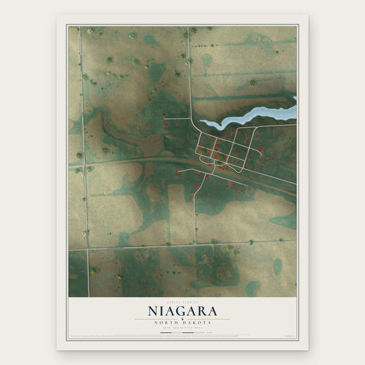 Niagara, North Dakota map print, the full design