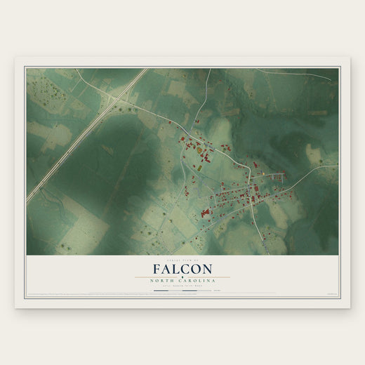 Falcon, North Carolina map print, the full design
