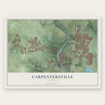 Carpentersville, Illinois map print, the full design