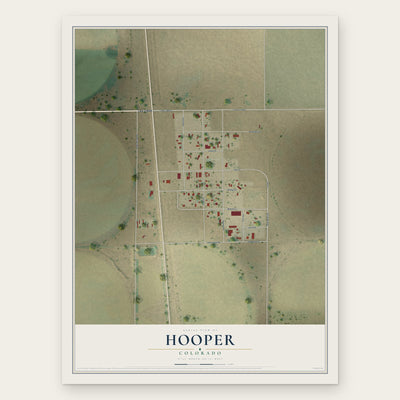 Hooper, Colorado map print, the full design