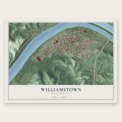 Williamstown, West Virginia map print, the full design