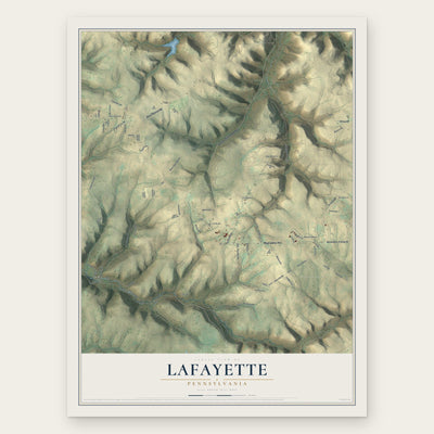 Lafayette, Pennsylvania map print, the full design