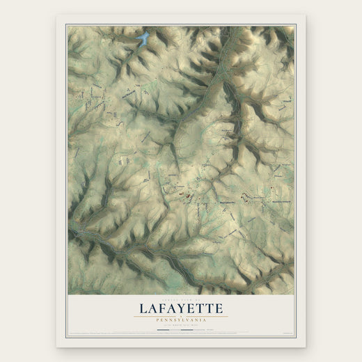 Lafayette, Pennsylvania map print, the full design