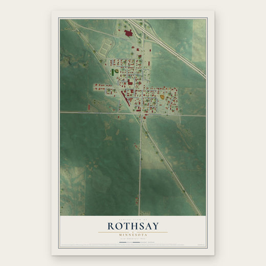 Rothsay, Minnesota map print, the full design