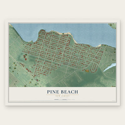 Pine Beach, New Jersey map print, the full design