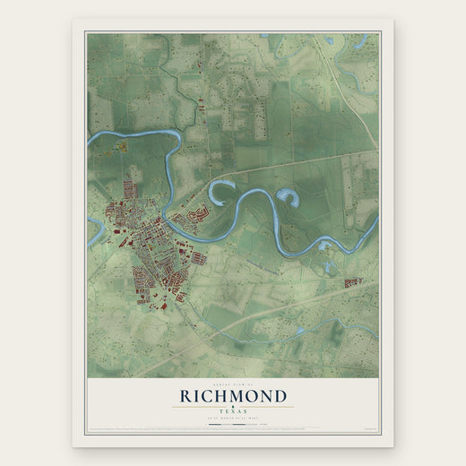 Richmond, Texas map print, the full design