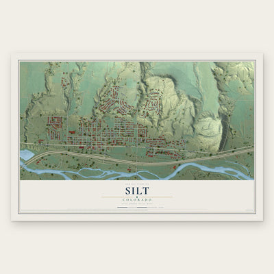 Silt, Colorado map print, the full design