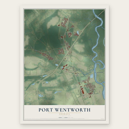 Port Wentworth, Georgia map print, the full design