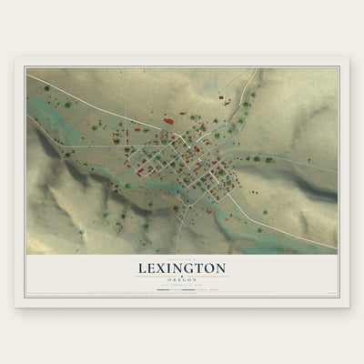 Lexington, Oregon map print, the full design