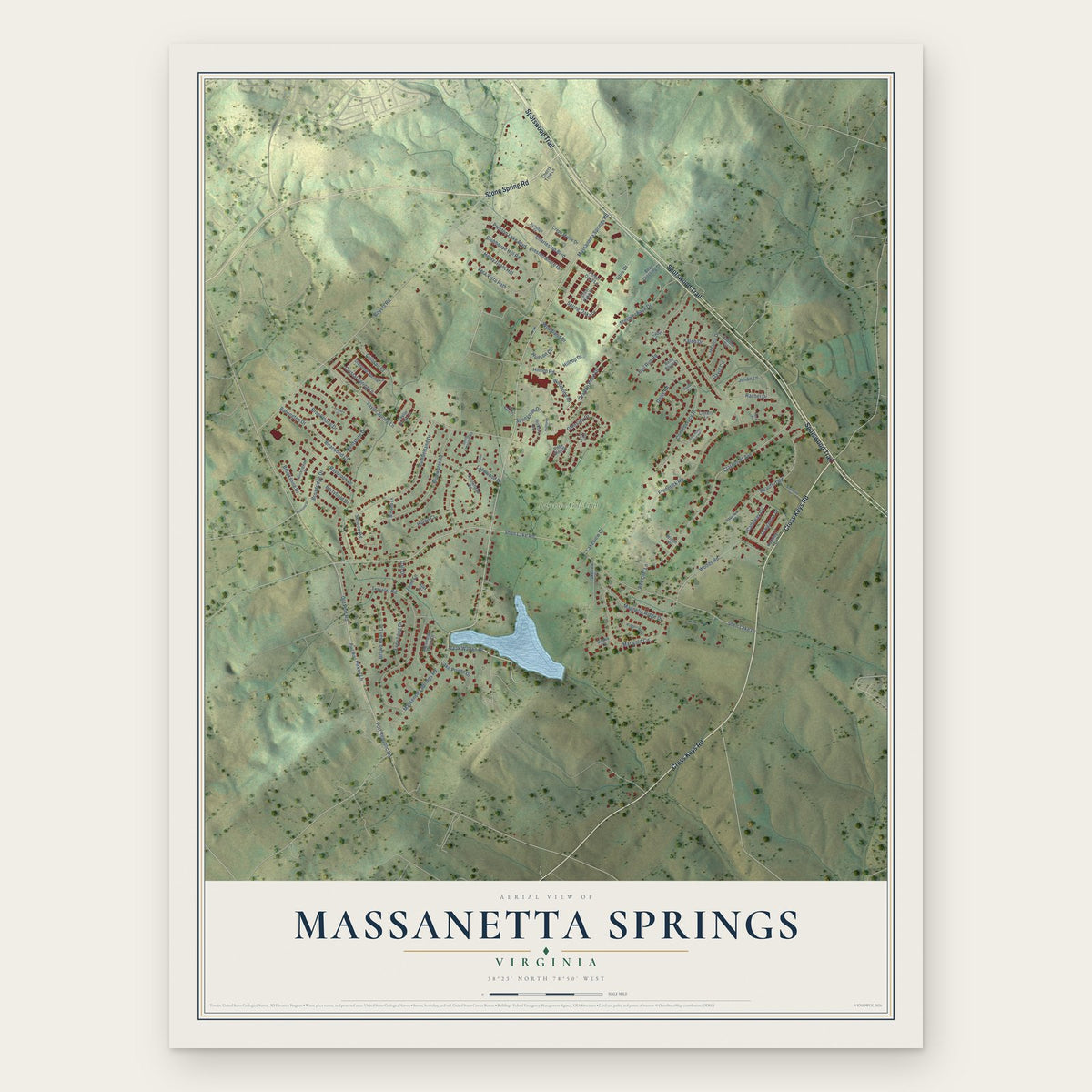 Massanetta Springs, Virginia map print, the full design