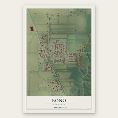 Bono, Arkansas map print, the full design