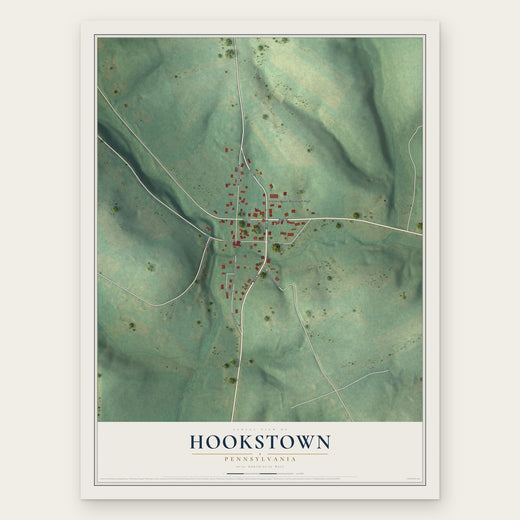 Hookstown, Pennsylvania map print, the full design
