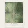 St. Johns, Illinois map print, the full design