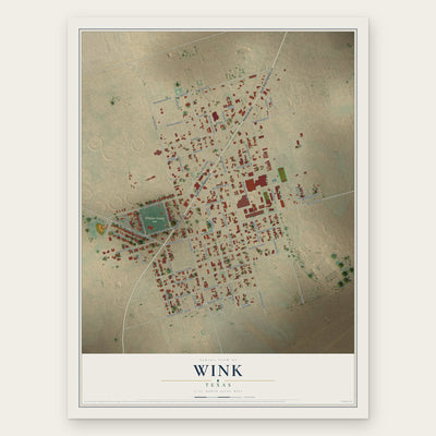 Wink, Texas map print, the full design