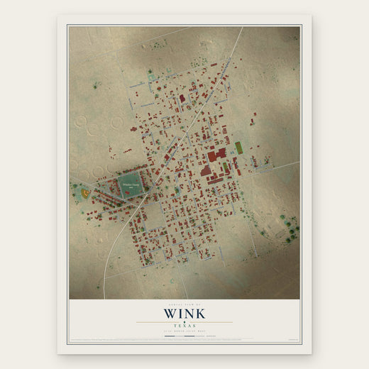 Wink, Texas map print, the full design