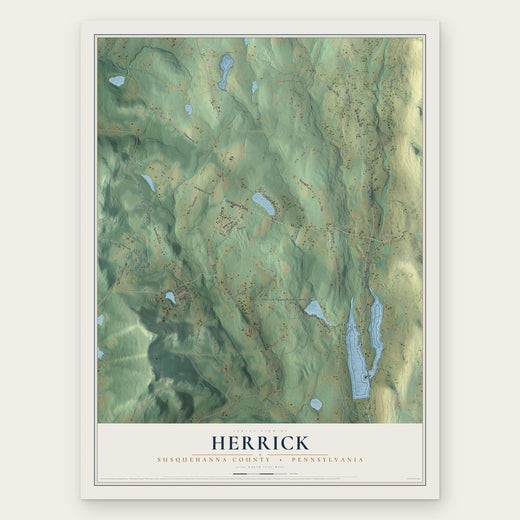 Herrick, Susquehanna County, Pennsylvania map print, the full design