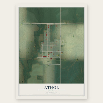 Athol, Kansas map print, the full design