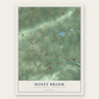 Honey Brook, Chester County, Pennsylvania map print, the full design