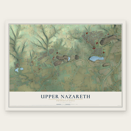 Upper Nazareth, Pennsylvania map print, the full design